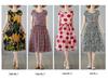 2025 Summer Floral Cotton-Silk A-Line Dress: Women's Short Sleeve, Loose Waist, Slimming Tie Mid-Length