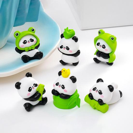 6 ks Mini Panda Figurky Ozdoby Panda na Palubní Desku Auta Miniaturní Zvířecí Ozdoby pro DIY Řemesla Mikro-Krajiny Pohádková Zahrada