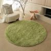Green Round Fluffy Carpet For Kids Room Solid Plush Rug For Bedroom Room Soft Long Hair Floor Mat Circle Bathroom Cute Decoration Chair Mat