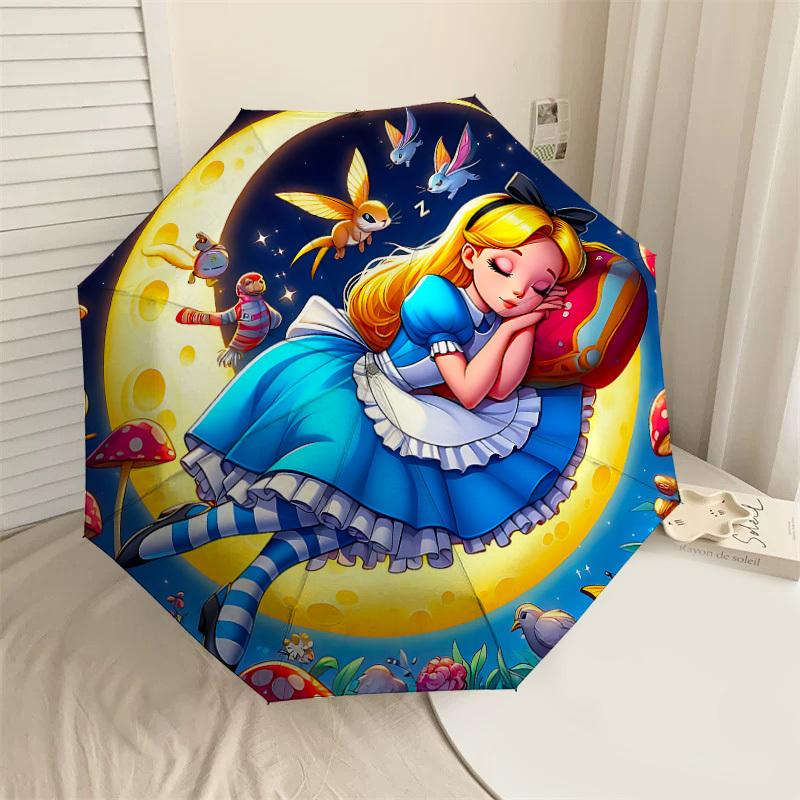 

1PC Alice Moon Umbrella-8-Rib Reinforced, Automatic Open, Lightweight & Durable, Cute Fashion Accessory for Outdoor-P97