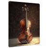 Vintage Carved Violin Metal Tin Painting Wall Art Decor for Living Room Study Home Decoration