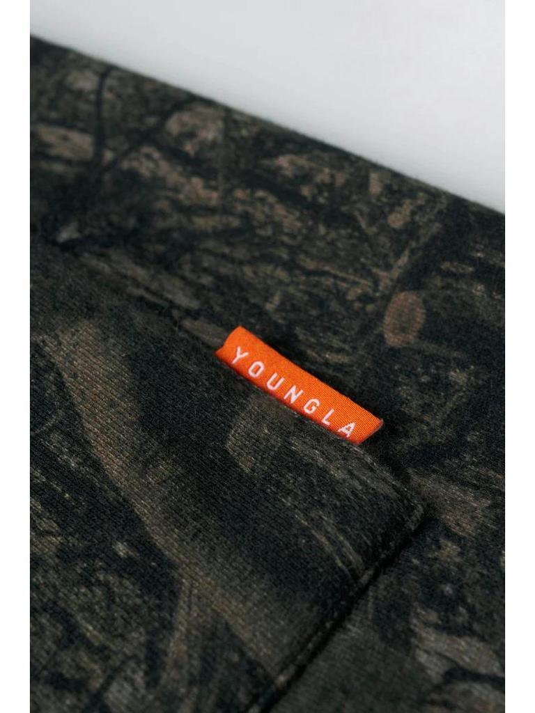 YOUNGLA Men's Casual Withered Leaf Style Camouflage Shorts - Retro Letter Loose Fit Summer Fitness Sports Beachwear