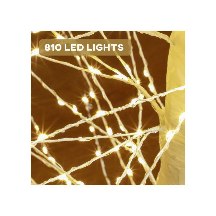 Arbre Artificiel Illuminé HOMCOM 180 Cm, Avec 810 Lumières LED, Adapté Aux Décorations Intérieures Et Extérieures, Blanc