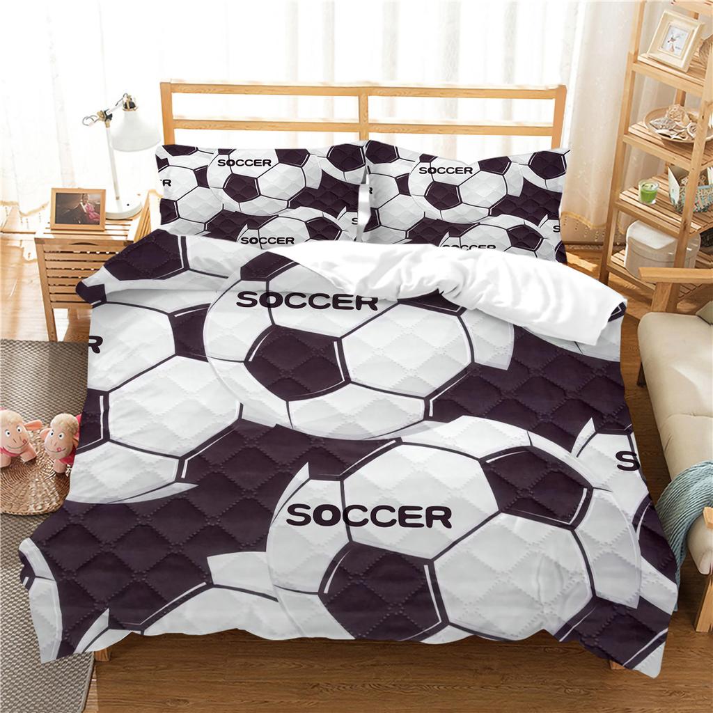 Neue Klassische Design Kind Schlafzimmer Dekor Bettwäsche 3D Fußball Bett Set Abdeckung Hause Bettwäsche Kissen Tröster Bettbezug