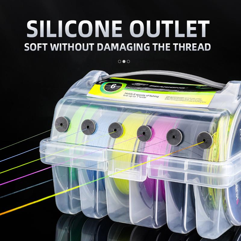 FTK Fishing Tackle box 6 Compartments Fishing Accessories Line Hook Storage Case Double Sided Fishing Tool organizer boxes