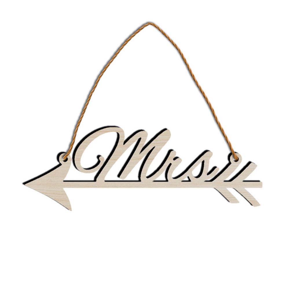 Wooden Letter Arrow Sign Boxwood Mr Mrs Wedding Party Decoration Chair Ornament Garden Event Home Decor Wooden Sign