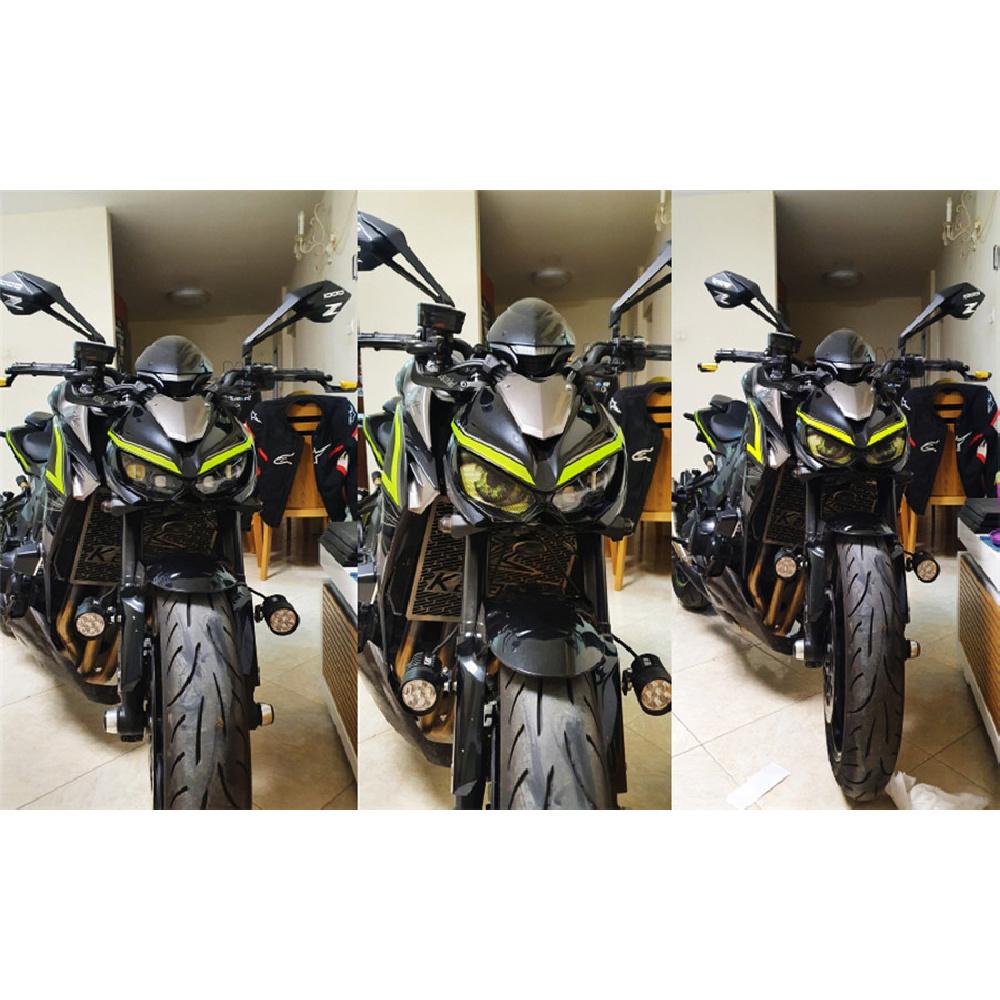 For 2014-2016 Kawasaki Z1000 Headlight Sticker Headlamp Decor Green Eye Decal X2