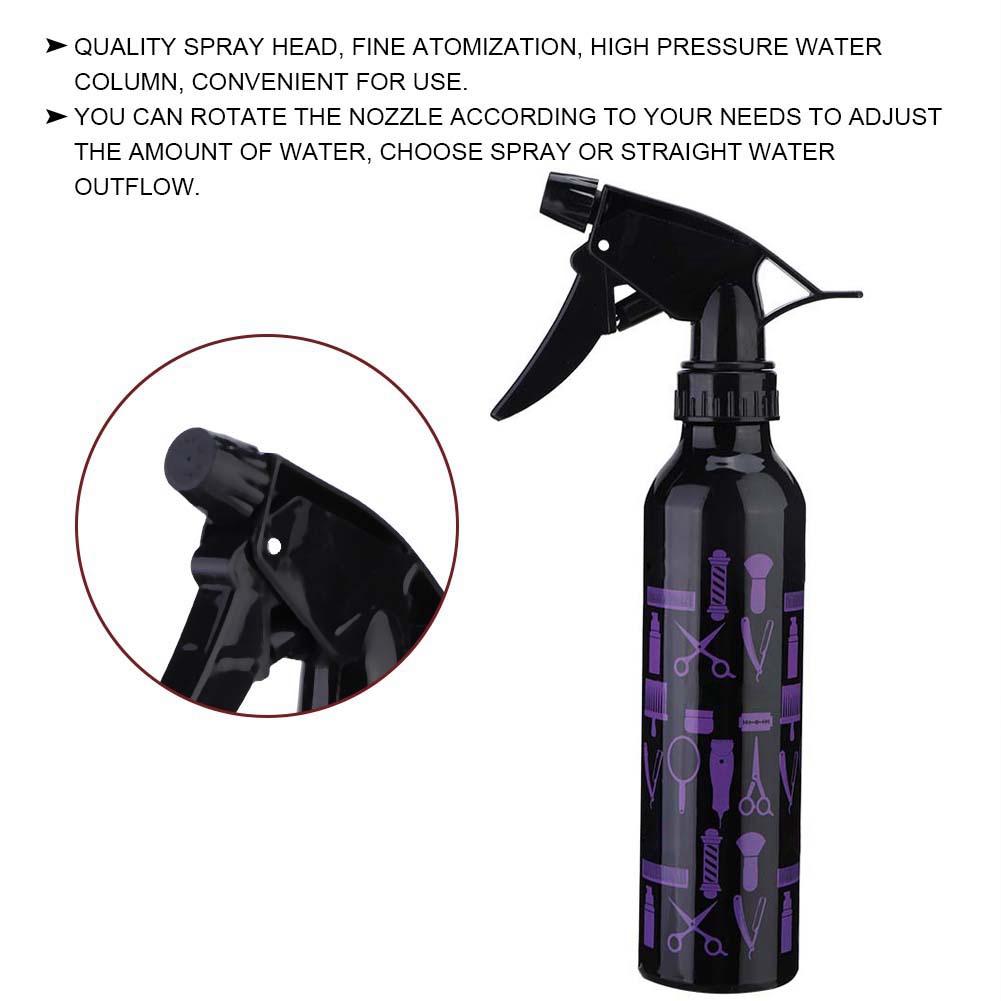 Friseursprayflasche Salon Friseursalon Haarstyling Wassersprühkessel 300ml(Lila Schwarz)