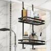 Bathroom Caddy Hanging Shelf with Hook Suction Cups Stainless Steel Hanging Door Shower Rack Rustproof Hanging Shower Caddy Rack
