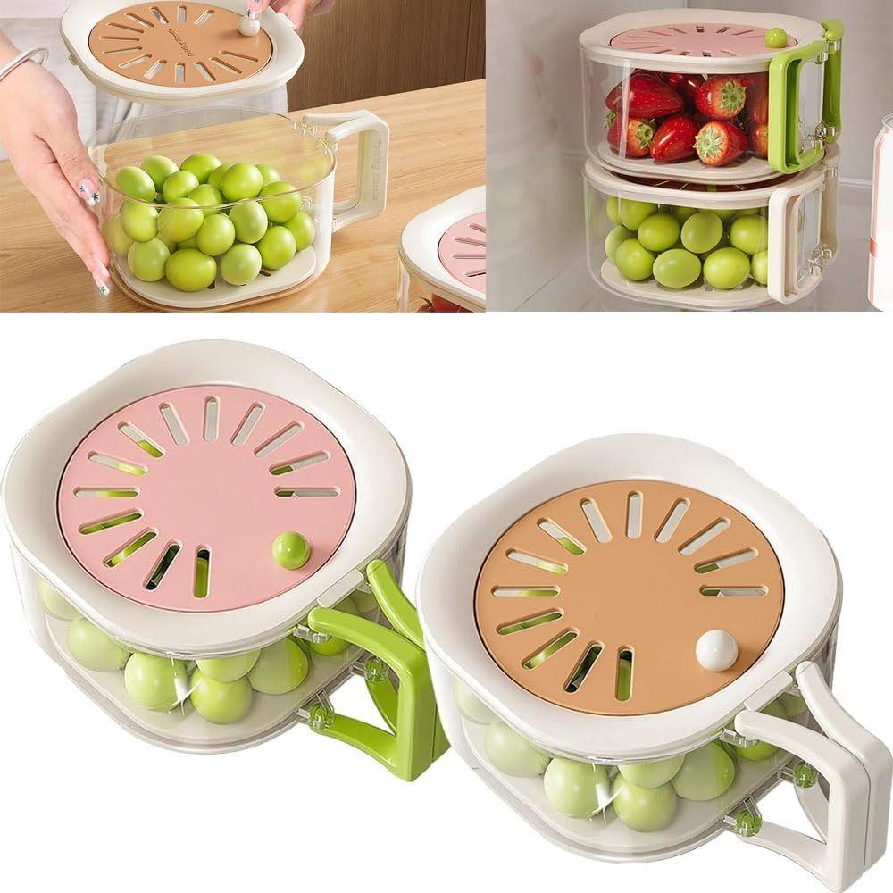 Multifunctional 2-in-1 Draining and Preservation Basket Vegetable Washing Basin Draining Bowl Fruit Washer Drainer Container