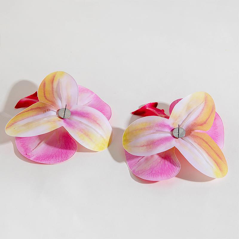 2PCS Three-Dimensional Flower Gifts Jewelry Natural Simulated Flower Party Wear Flower Shape Accessories Earrings Fashion 9cm