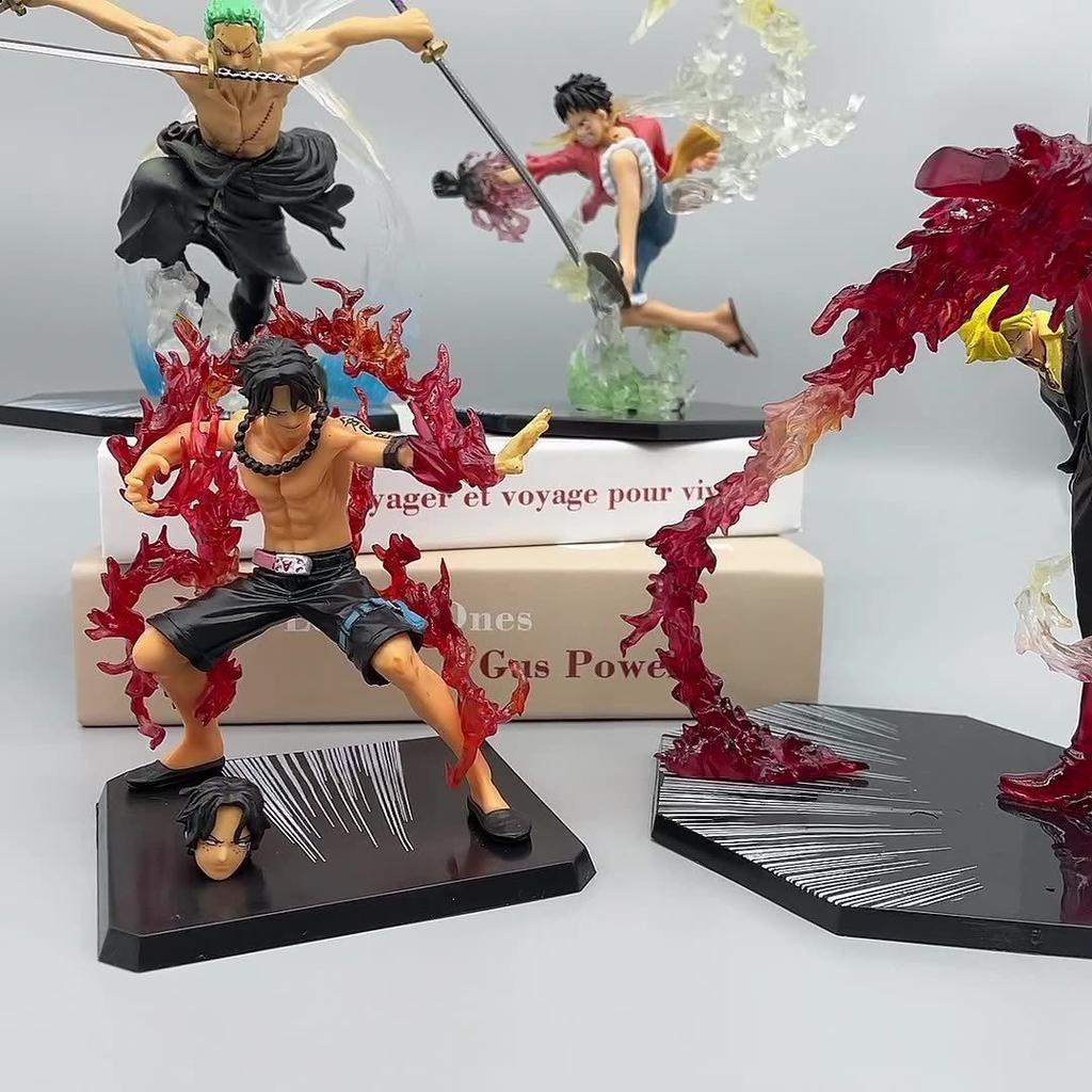 New One Piece Anime Figure Fire Fist Luffy Ace Sanji Battle Model Dolls PVC sabo Action Figurine Zoro Ghost Three-Knife Toys