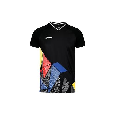 Casual Breathable Sports Badminton Short Sleeve T-Shirt Unisex Tops Black AAYR375-3