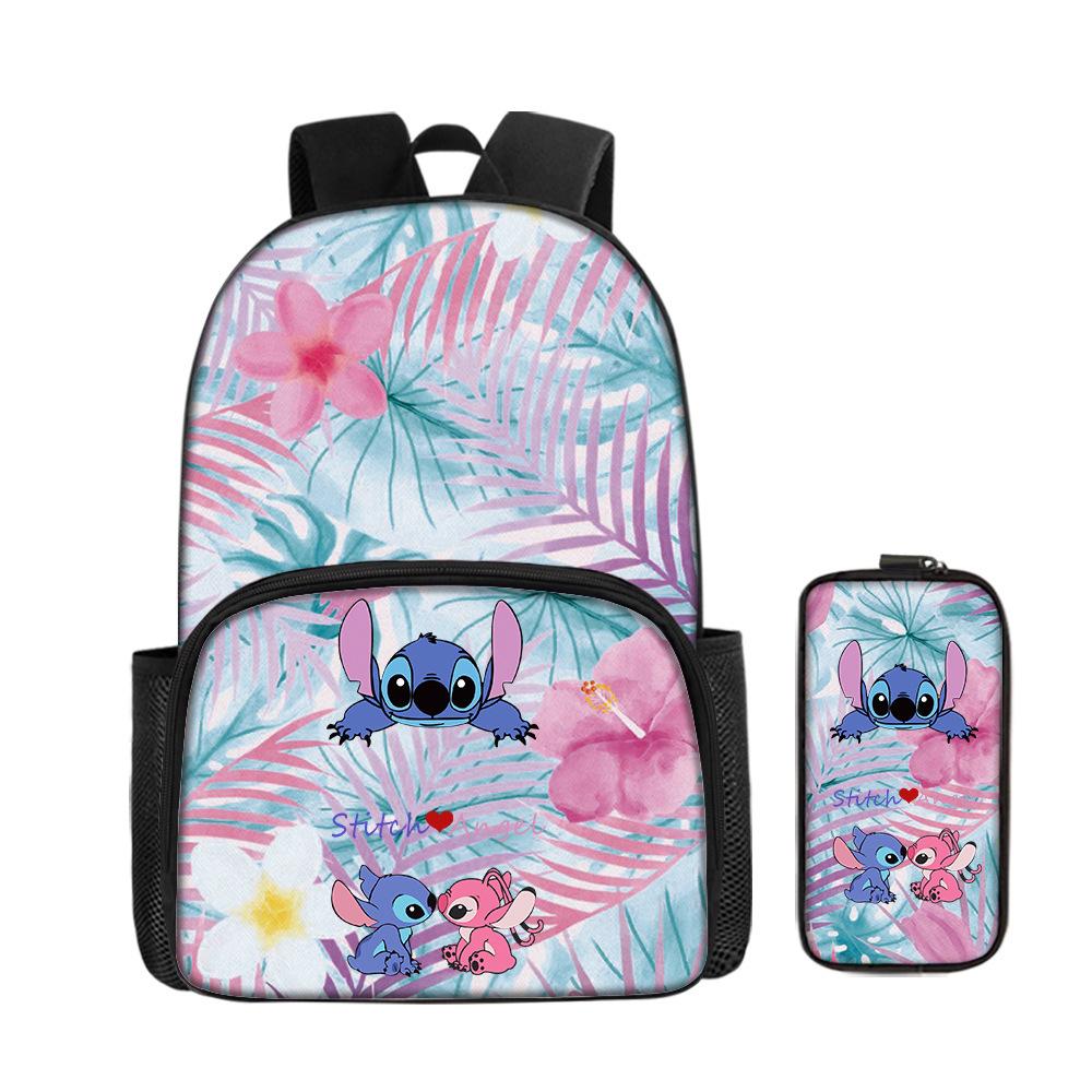 Cartoon Animation Backpack Student Backpack Full Print Backpack Portable Stationery Box Two-Piece Set