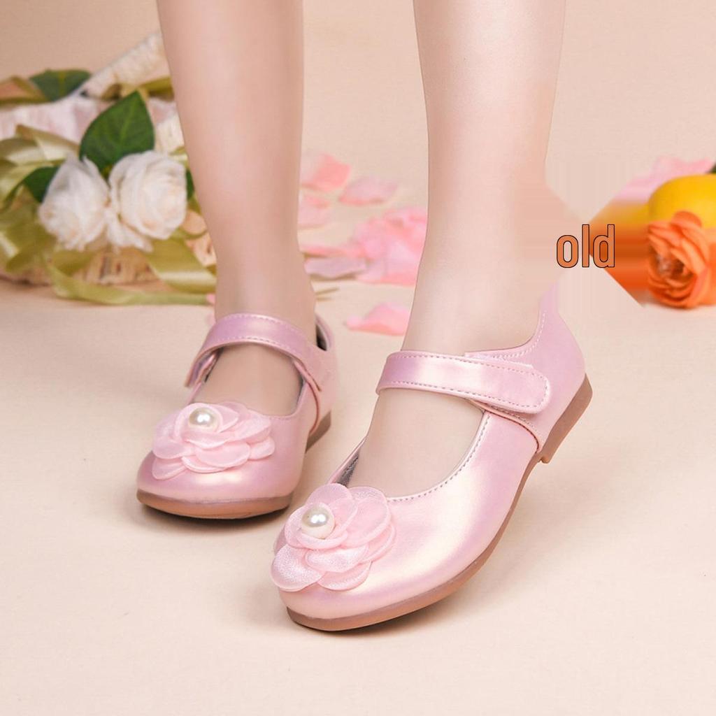 Spring & Autumn Flower Girl Loafers: Kids' White Leather Princess Shoes