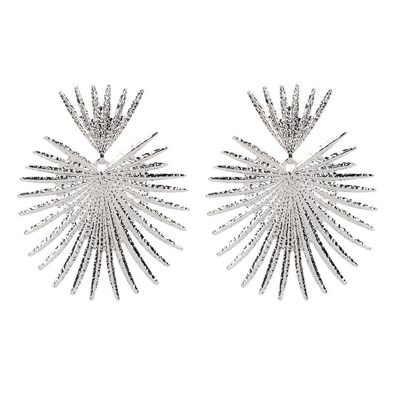 Trendy Retro Geometric Fan Shape Earrings: European & American Style