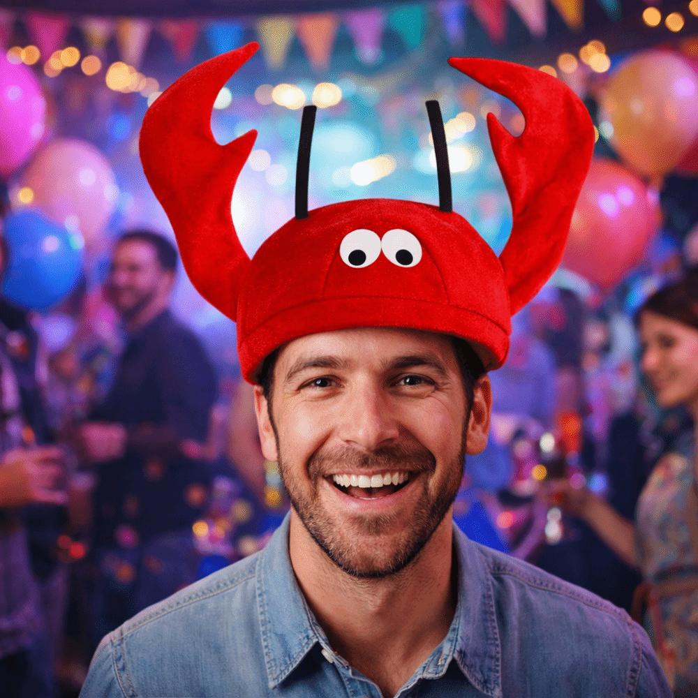 Cartoon Red Lobster Hat Cute Animal Headgear Creative Crab Hat Birthday Party