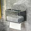Tissue Box Wall-mounted Sealed Design Dispenser Waterproof Dustproof Paper Towel Holder Transparent Strong Adhesive Container for Bathroom