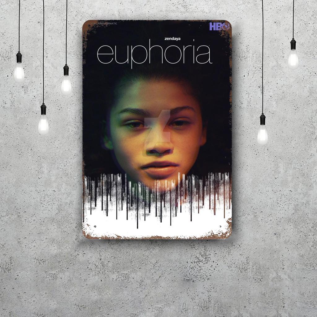 euphoria TV drama Decor Poster Vintage Tin Sign Metal Sign Decorative Plaque for Pub Bar Man Cave Club Wall Decoration