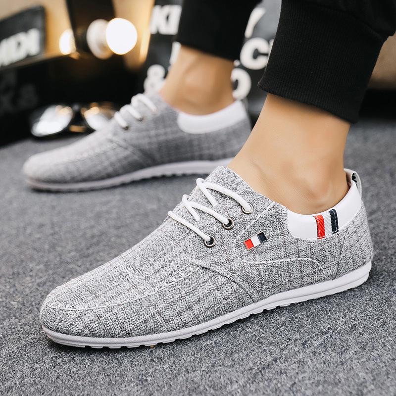 Men's Autumn Canvas Loafers - Versatile, Breathable, Soft Sole Casual Shoes with Korean Style Trend