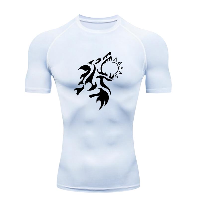 Men's Sports T-shirt Training Fitness Quick Dry Short Sleeve Jogging Compression High Elasticity Workout Shirt Running Breathable Slim Fit Top