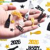 2026 Zlatý Šťastný Nový Rok Konfety Rozsyp na Stůl Třpytky Láhev Vína Silvestrovská Párty Výročí Dekorace Potřeby
