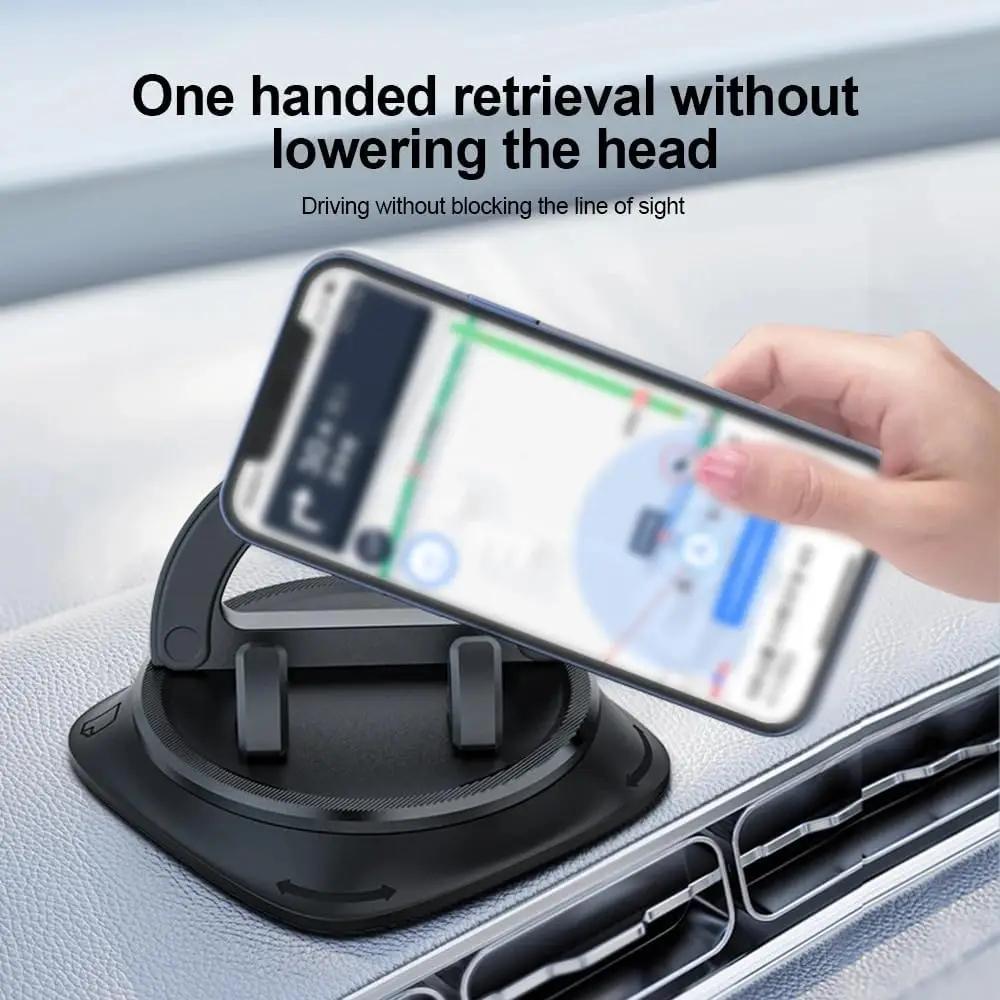 Universal Car Mount 360 Rotating Multi-Function Dashboard Navigation Cell Phone Holder with Anti-Slip Pad for Car Office Home