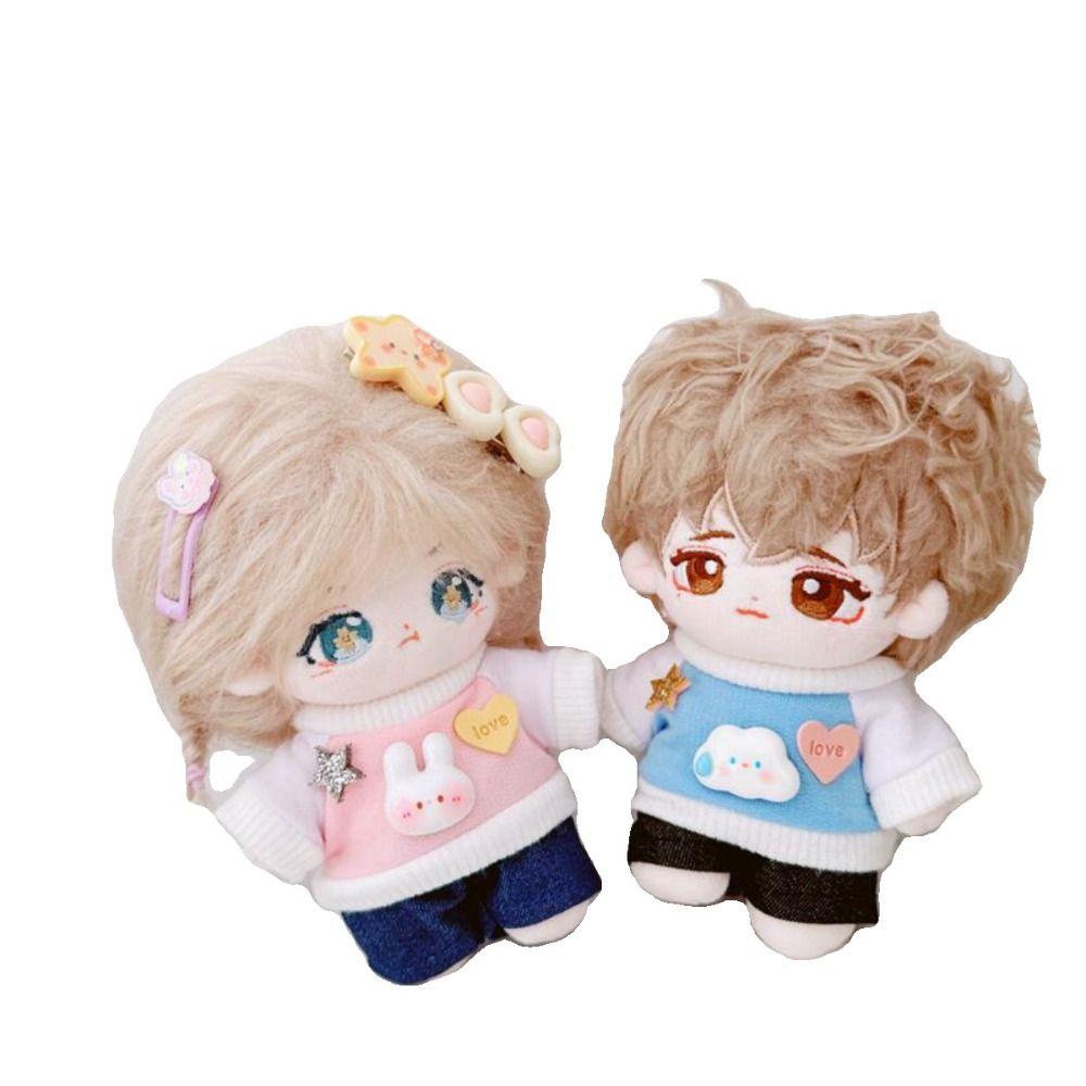 Mini T-shirt Jeans Pants Cotton Jeans Material Doll Sweater Suit  10cm Cotton Stuffed Doll
