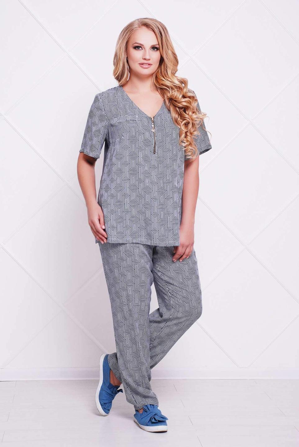 

Літній брючний костюм Tatiana ДОННА 4XL сірий