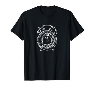Retro Clock Sketch Bell Alarm Clock T-Shirt