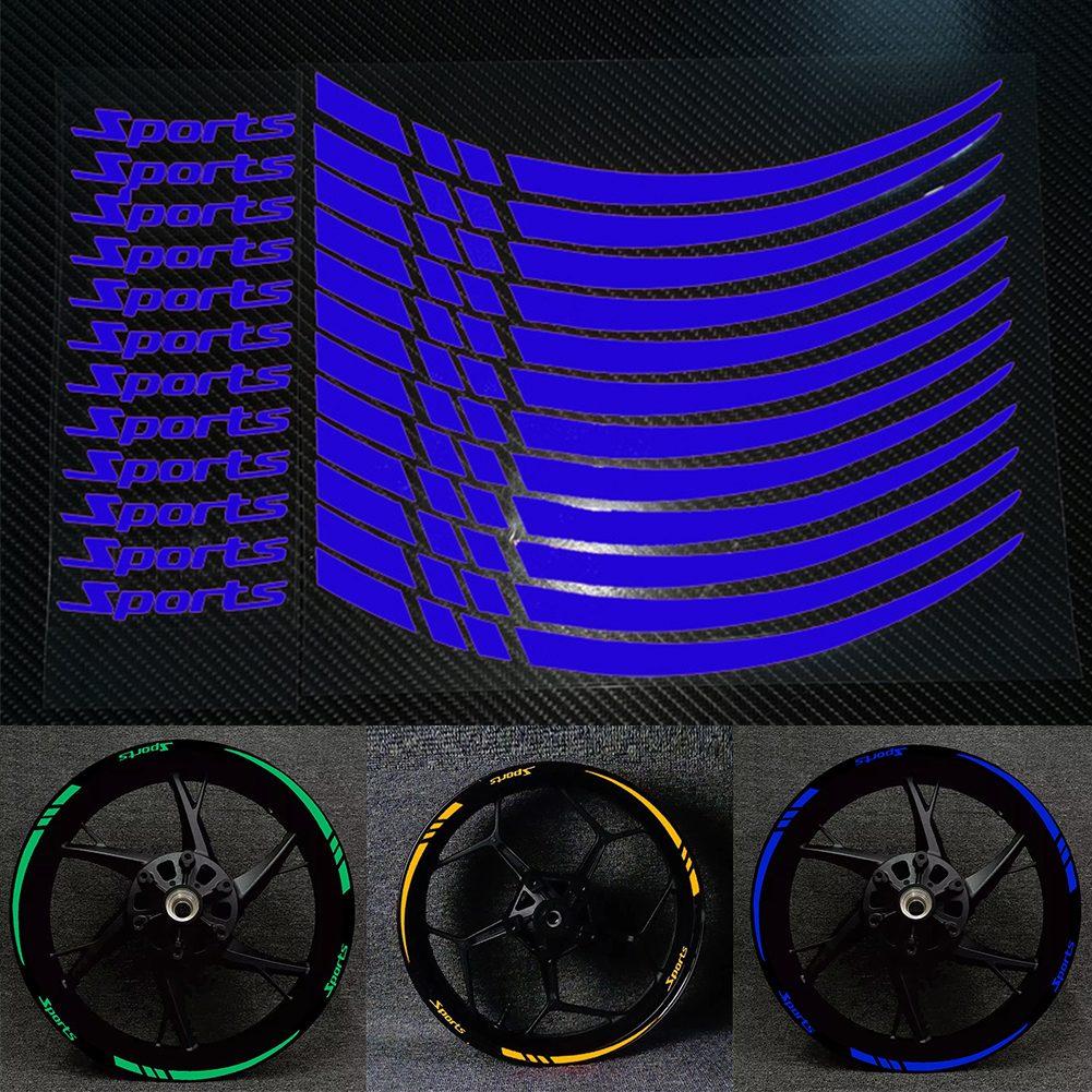 12Pcs Car Sticker Reflective Wheel Hub Decals Balance Bike Reflective Sticker Wheel Decal Bike Accessories For 18-21 Inch Wheels