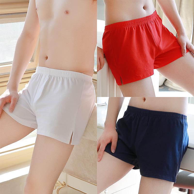 Men's Pure Cotton Mid-Waist Boxer Briefs - Loose A-line Plus Size Shorts