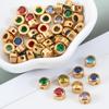 10pcs Stainless Steel Glass Charms Jewelry Making 6mm Colorful Glass Bead Pendants with Hole for DIY Necklace Bracelet Earrings