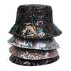 Dámský bucket Hat Fishing Cap Sequin Hip-hop Festival Glitter Bling Wide Brim