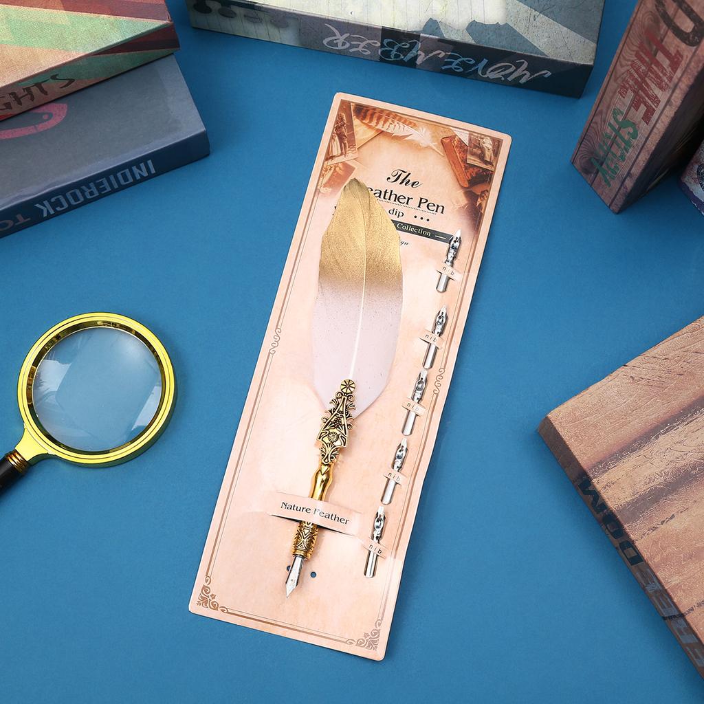 Retro Quill, Student Dipping Pen, School Season Student Metal Gift Pen Signature Pen
