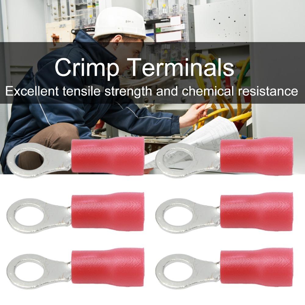 100PCS AWG 22‑16 Ring Insulated Electrical Wire Terminals Copper Wire Connector  Wire Connections