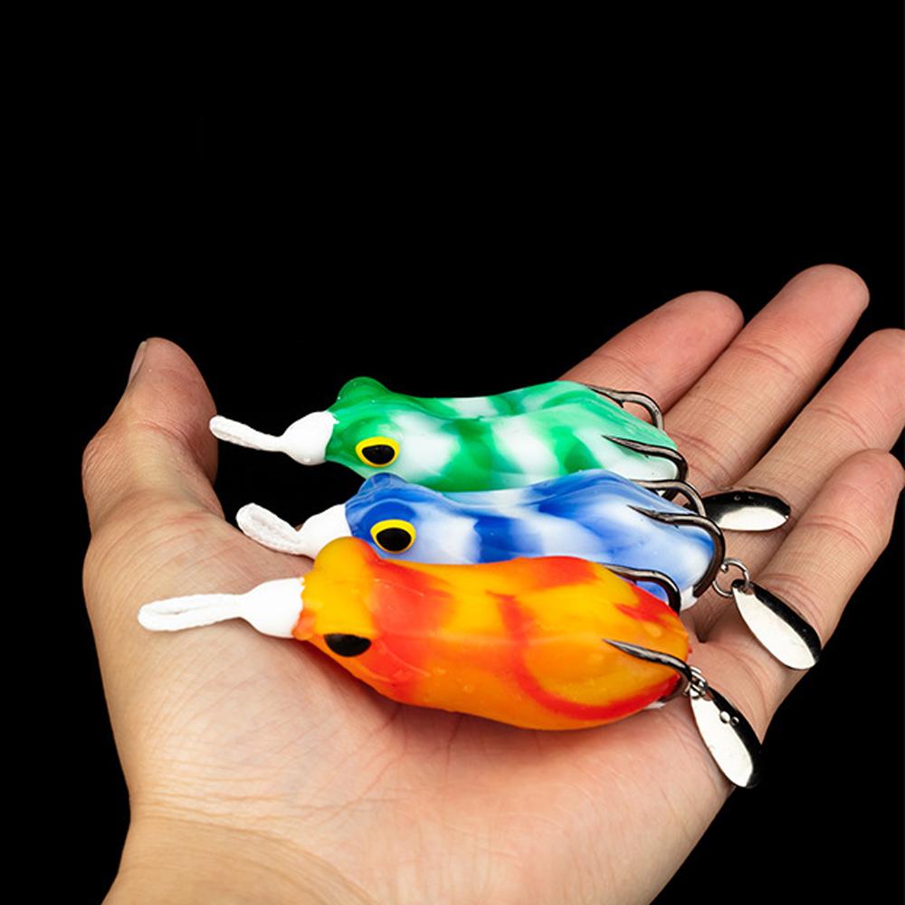 7pcs High Quality Silicone Frog Lure 6.5cm-14g Double Hooks Swimbait Soft Fishing Bait Fishing