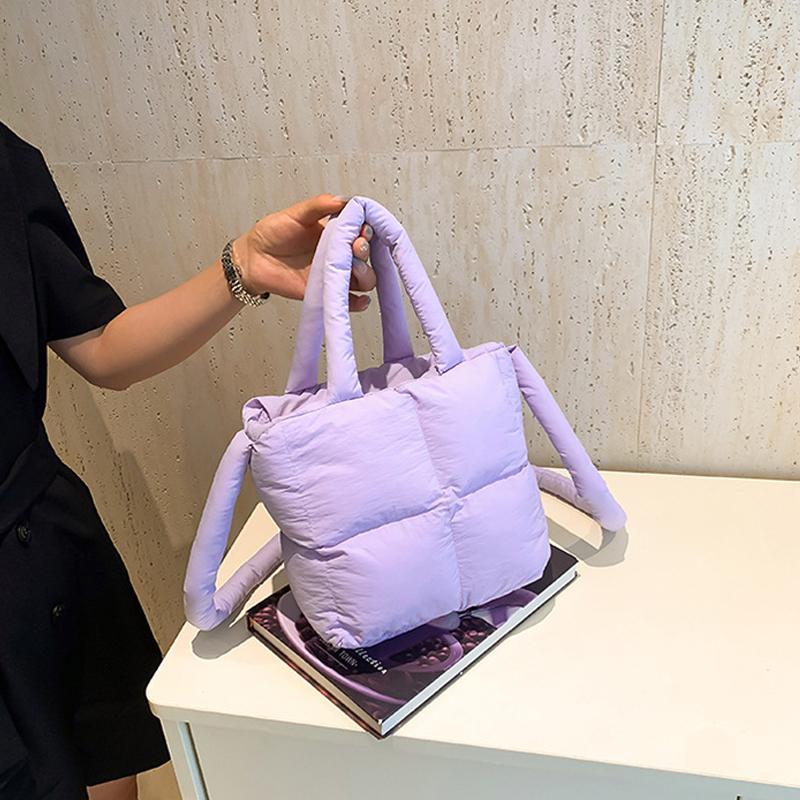 Sewing Thread Interior Compartment Top-Handle Bags Solid Casual High Quality Bags for Women Zipper Nylon Women's Handbags ARI