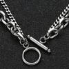 Stainless Steel Cuban Chain Bracelet For Men OT Buckle Double Layer Link Braslet Bangle Casual Accessories Pulseria Hombre Joias