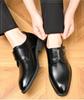 Men's Pointed Toe Cowhide Leather Shoes: Genuine Casual & Business Formal, British Style - Black/Brown, 2025.