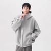 High Quality Black Hooded Cardigan Sweatshirt Men Autumn Casual Streetwear