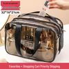 Double-Layer Wet/Dry Large-Capacity Transparent PVC Makeup Travel Bag