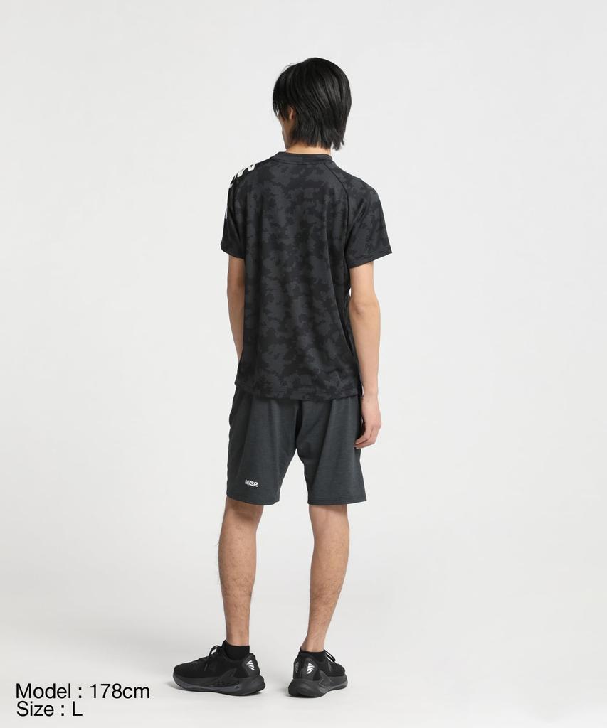 Move Sports Descente Short Sleeve UV Training Size M Men's T-Shirt, Protection, Sweat-Wicking, Quick-Drying, Stretch, Shirt, DX-C2854AZ, Black,