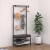 Coat Rack Entryway Coat Hanging Hat Bags Hook Storage Hallway Storage Shelf Footrest Bench Metal Multi Purpose