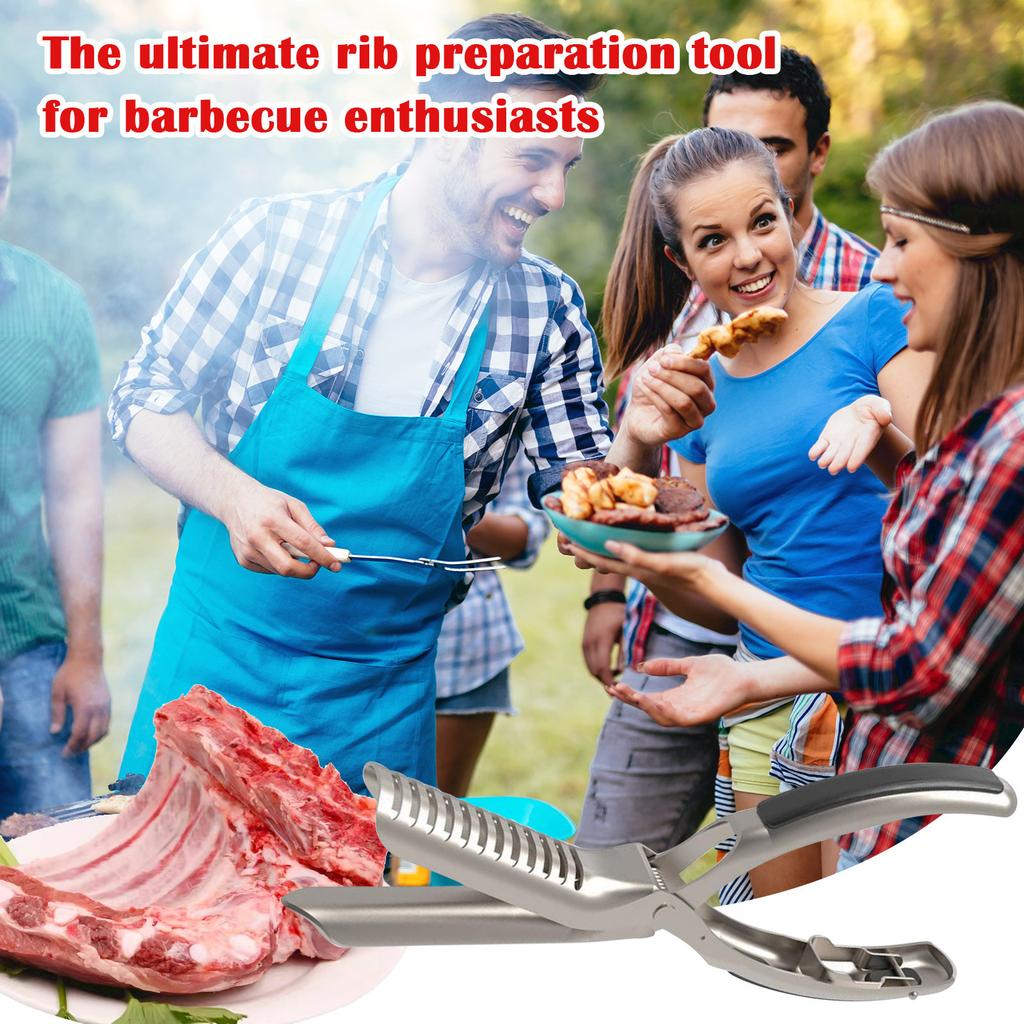 Rib Prep Pro Rib Membrane Remover Tool Guide Trimming Peeling Ribs Rib Membrane Remover Grilling Tools BBQ Rib Preparation Tool