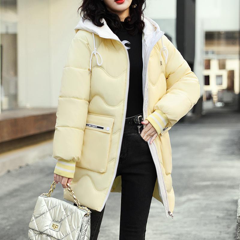 Down  Clothes Women's Winter Clothes New Loose  Clothes Women's Medium and Long Thickened Bread  Jacket