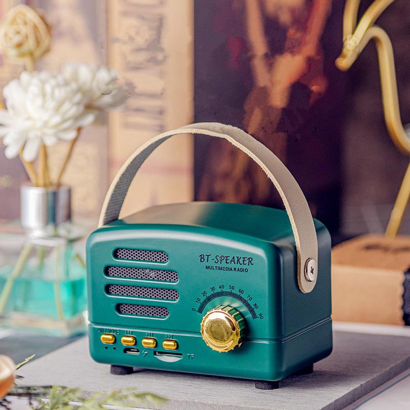 Retro-Mini-FM-Radio, klassischer FM-Empfänger, Vintage-Bluetooth-Lautsprecher, schwerer Bass-Subwoofer, TF-Player, wiederaufladbare Radios als Geschenk