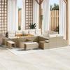 13-Piece Garden Sofa Set with Beige Cushions Rattan Acacia, 2-Seater Garden Sofa with Storage 3364786