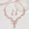 Bridal Rhinestone Crystal Necklace & Earring Set for Women's Prom & Dress Accessories