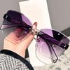New Large Cat Eye Fashion Sunglasses for Women UV Protection Trendy Without Frame Cutting Edge DS-8208